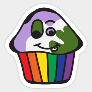 Genderqueer Pride Rainbow Cupcake Sticker